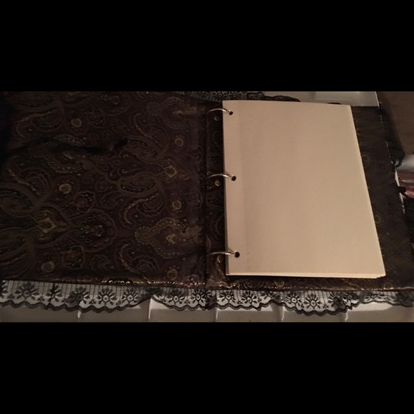 Black & Gold Bow Fabric Covered Photo Album - Picture 2 of 3